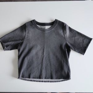 MM6 cropped denim top